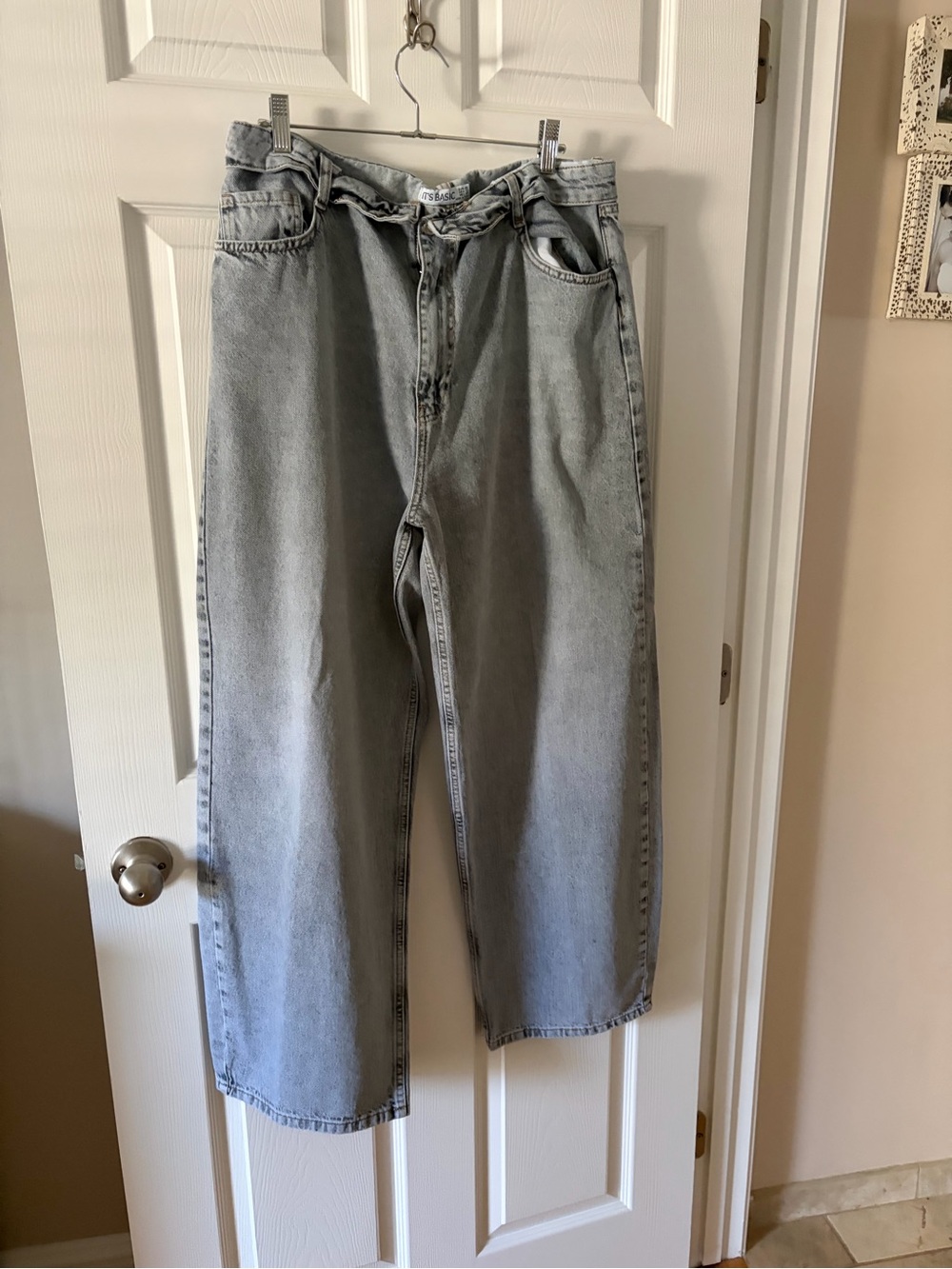 Ladies High-Rise wide leg Jeans in Light Blue